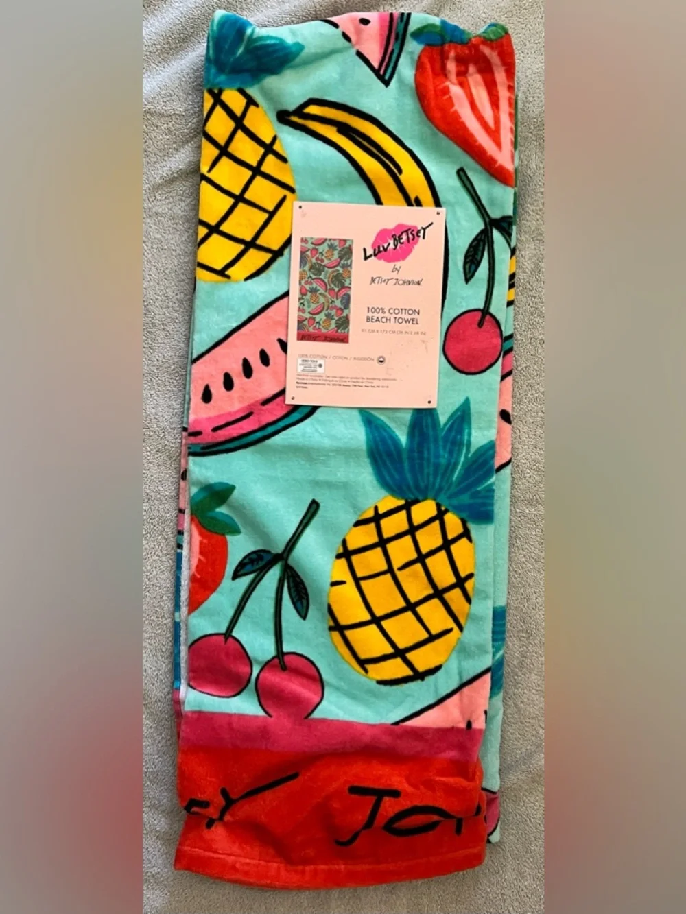 Betsey Johnson Summer Fruit Beach Towel